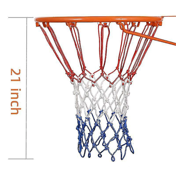 2 Professionelle Heavy Duty Basketball Net Udskiftning - Passer til Standard Indendørs Eller Udendørs 12 Løkker Fælge12 Løkker