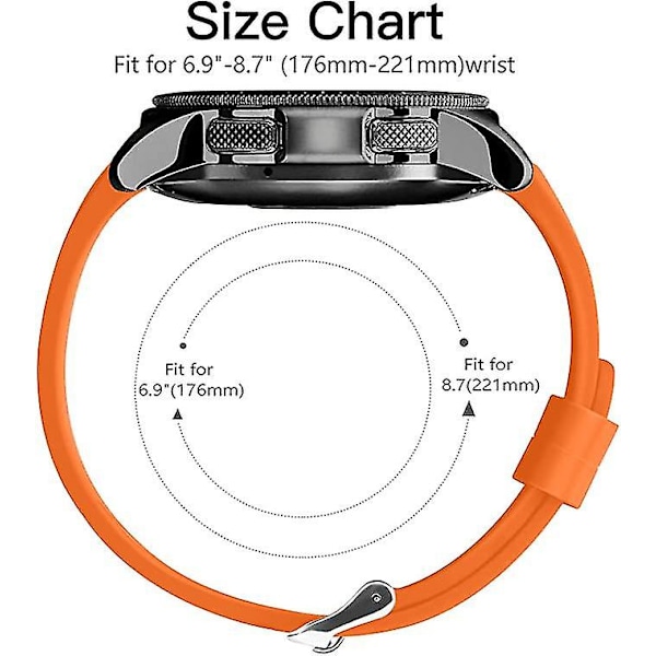 22 mm silikoniranneke yhteensopiva Samsung Galaxy Watch 46mm / Galaxy Watch 3 45mm / Gear S3 Frontier/Classic, pehmeä silikoninen urheiluranneke korvaava