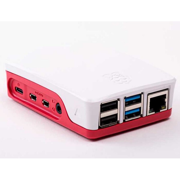 Raspberry Pi 4B Kabinet Klassisk Rød og Hvid
