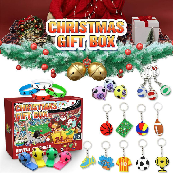 2023 Jul Børnefodbold Legetøjssæt Adventskalender Xmas 24 Dage Nedtælling Blind Box Børnegave