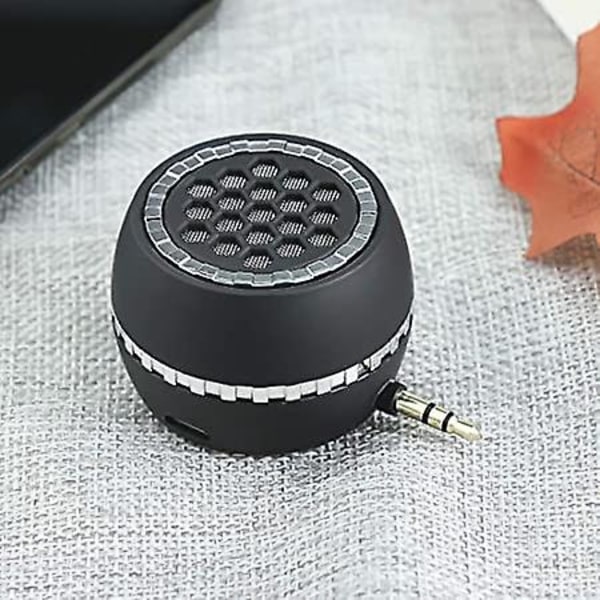Zk-bärbar högtalare, Mini telefonhögtalare med 3,5 mm Aux-ljuduttag (svart)