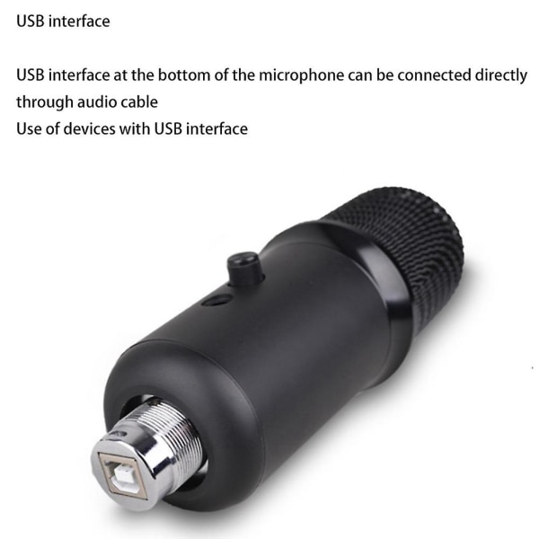 Mini mobiltelefon lydkort lydsett Grensesnitt Ekstern USB Live mikrofon lydkort med mikrofonstativ f