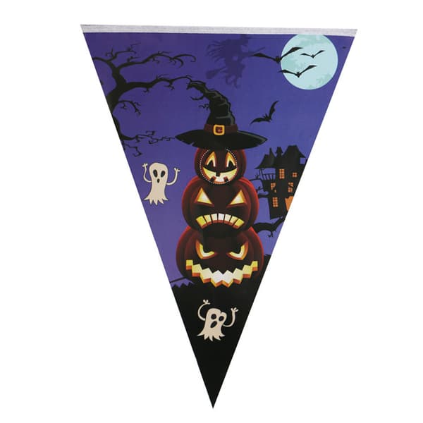 7-pak Halloween Fest Dekoration Papir Vimpler, 2,5-meter Pull-Up Bannere