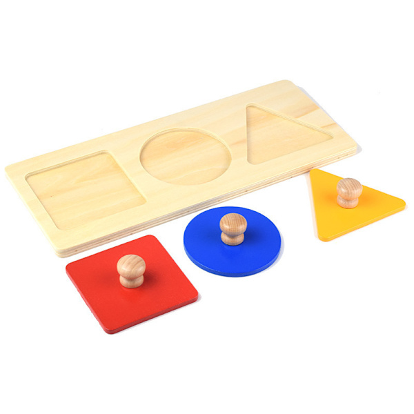 Tidlig barndomsutdanning undervisningshjelpemidler puslespill Montessori geometrisk figur innlegg treform håndgrep brett