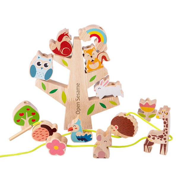 Forest Balance Threading Game Children's Animal Stacking High Wooden Toys