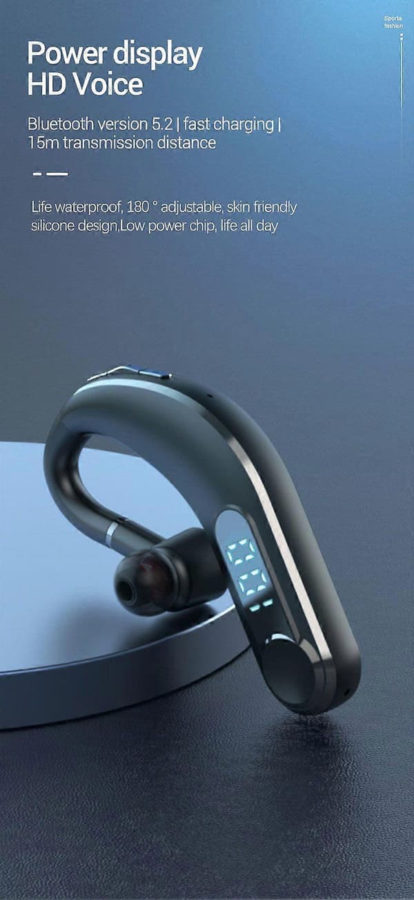 Bluetooth Headset Trådløse Håndfri Høretelefoner Ørepropper iPhone Android