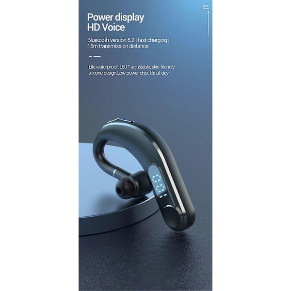 Bluetooth Ørepropp Headset Trådløse Håndfrie Hodetelefoner Ørepropper iPhone Android