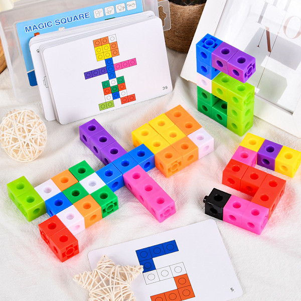 1 st Kindergarten Intelligence Rubiks kub Små block montering byggstenar plast plugin barn