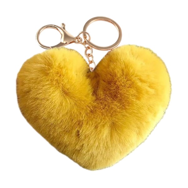 Plys Love Heart Nøglering Blød Plys Letvægts Piger Bilnøgle Ring Holder Håndtaske Rygsæk Dekoration Vedhæng Fødselsdagsgave-Excellence