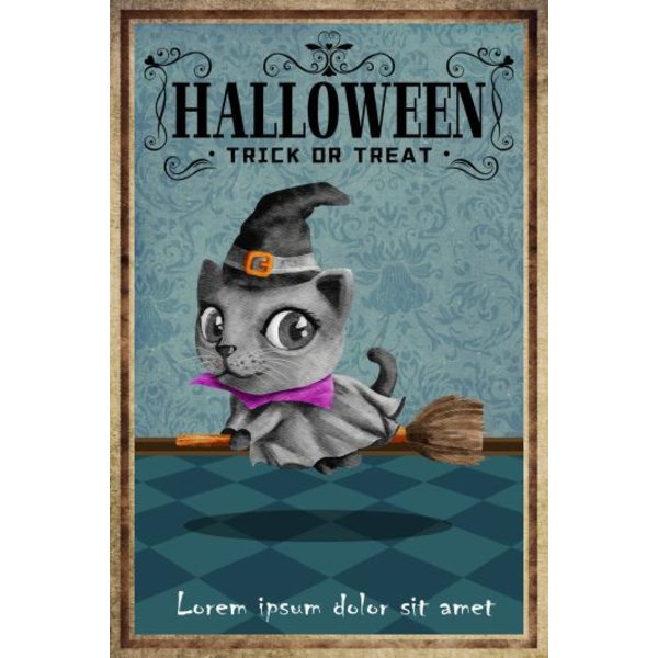 Halloween-aiheiset seinäkoristeet, vanhan raudan tunnelmaa henkivä koristemaalaus retro Halloween-rauta