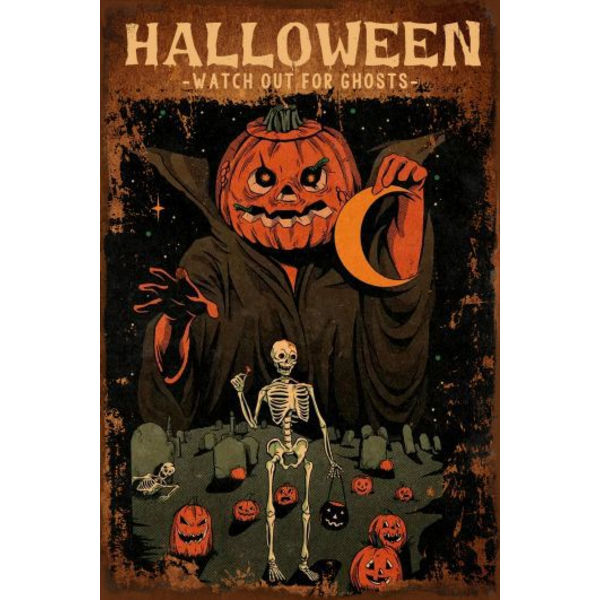 Halloween personlige vægdekorationer, atmosfærisk fornemmelse af gammel jernindretning maleri retro Halloween jern