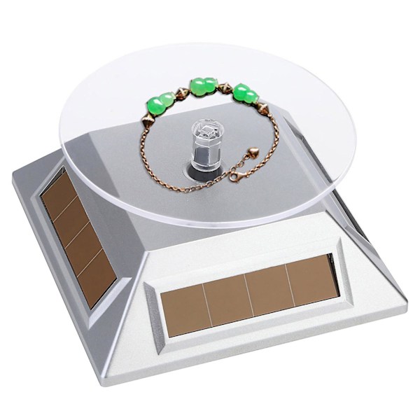 Solcelled Display Stativ 360 Graders Rotation Energibesparende ABS Drejelig Platform Display Base til Showcase