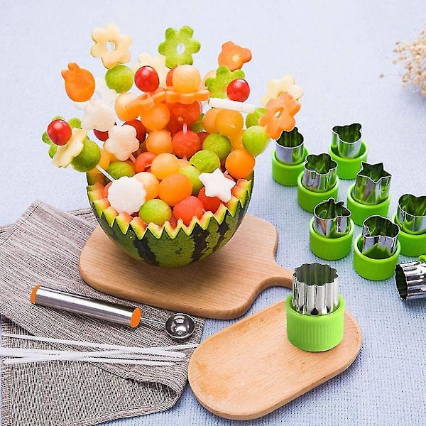 12 Pcs Cookie Cutters Stainless Steel Vegetable Fruit Biscuit Cutters Shapes Sets Mold Pattern, For Kid Baking Cooking Food Decoration