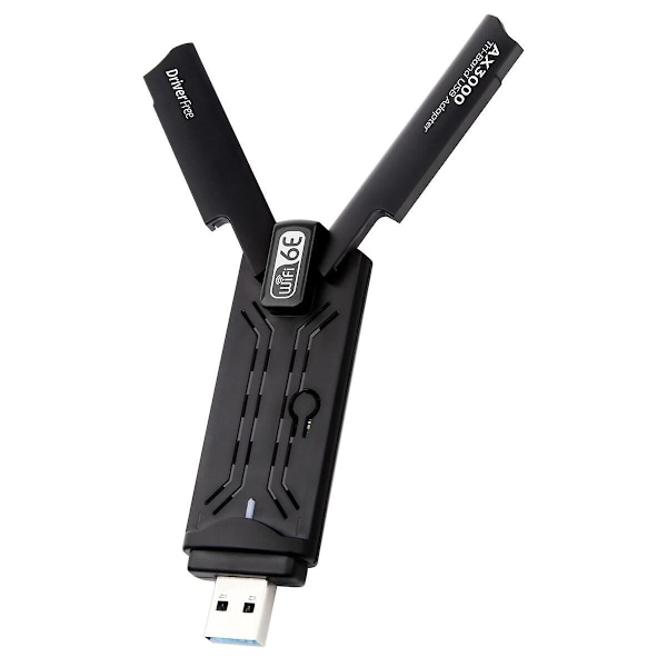 3000 Mbps WiFi-adapter WiFi 6E USB 3.0 Nätverkskort AX3000 Tri-band 2.4G 5G 6G Wifi-mottagare Dongle för Windows 10 11 Drivrutinsfri