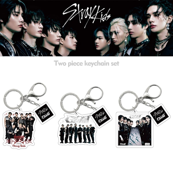 5-pak Stray Kids stand album GIGANTISK periferi nøglering Huang Xuanchen station akryl ornamenter