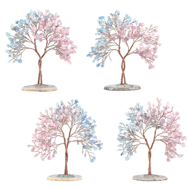 Krystal koncentrisk trætræ Energi Krystalgrus Agat Base Håndværk Desktop Dekoration Ornamenter - To-co