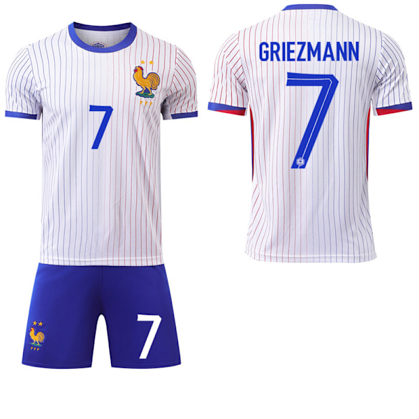 Euroopan Cup -paita 2024 Ranska Vieras No. 7 Antoine Griezmann Jalkapallopaita Set Koko: S