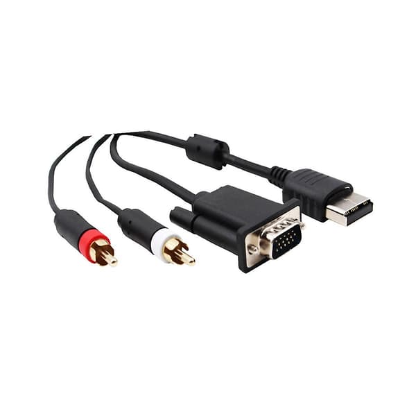VGA-kaapeli Dreamcastille teräväpiirtona + 3,5 mm - 2-uros RCA -sovitin