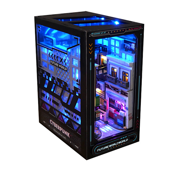 DIY-koja nära framtid cyberpunk-stil handmonterad kreativ tredimensionell bokstöd modell prydnad pussel gi