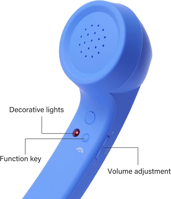 USB-C Retro Telefonhåndsett for Mobiltelefoner – Plug & Play-mottaker, Strålingssikkert, Komfortable Samtaler for & Android black