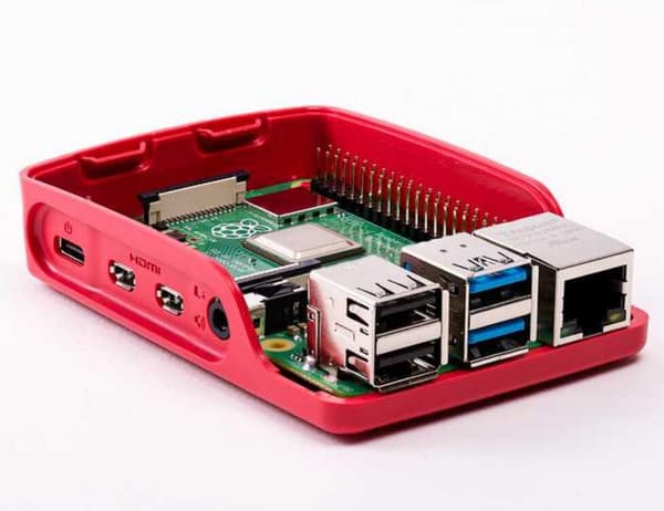 Raspberry Pi 4B Kabinett Klassisk Rød og Hvit