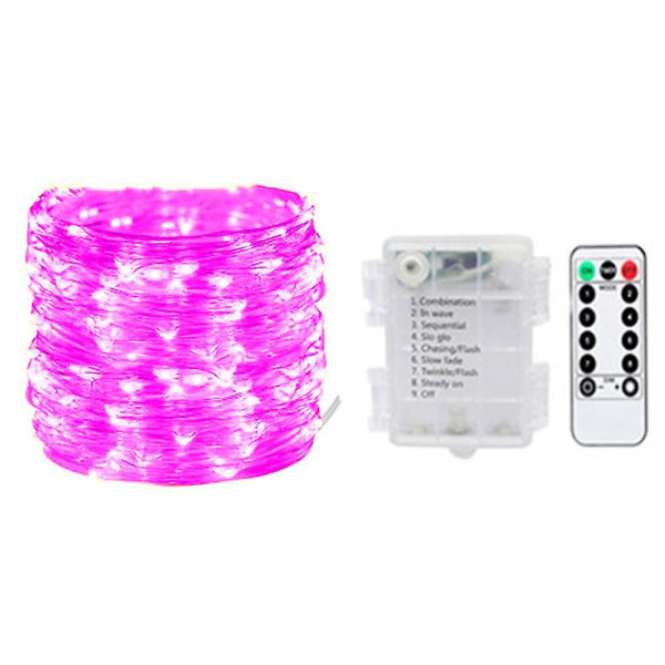 66ft 200 Led Fairy Light String Lights, batteridriven med fjärrkontroll för sovrum, trädgård, trädgård
