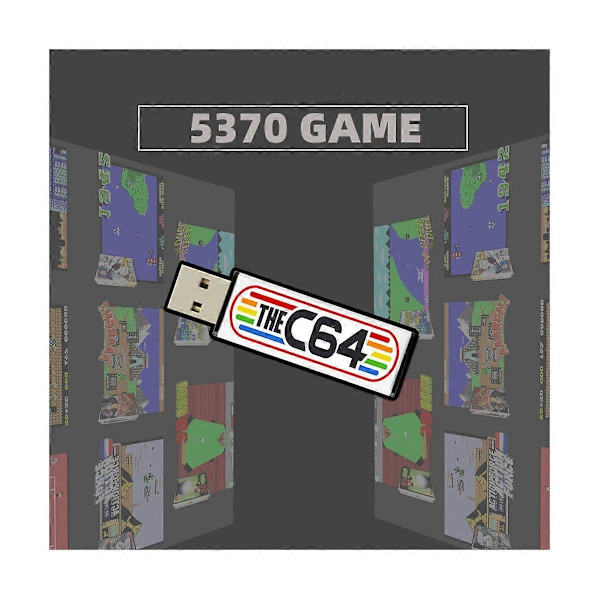 USB-minne Plug and Play USB-minne U Disk Spelskiva för C64 Mini Retro Spelkonsol med 5370 spel
