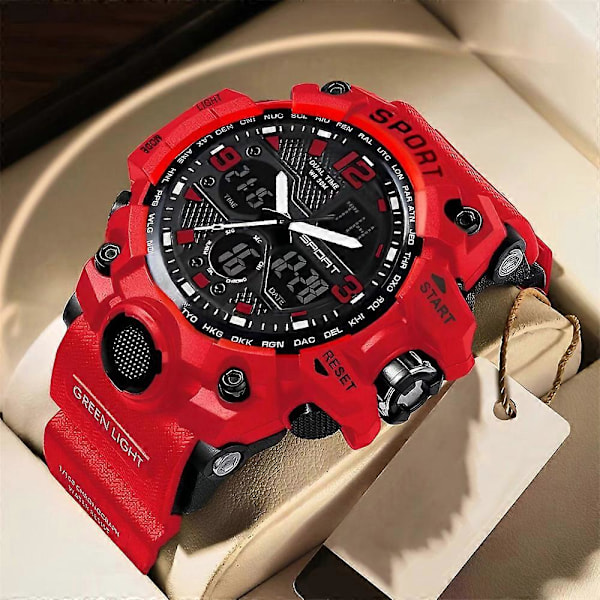 Vattentät Herrklocka Sport Militär Analog Kvarts Digital Armbandsur