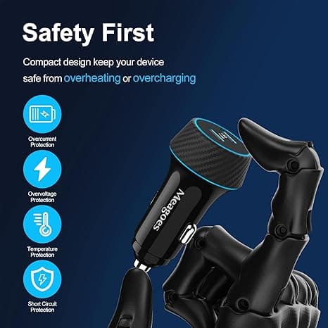48W billader med doble porter PD30W USB-C QC3.0 USB-A hurtiglading karbonfiber billader for iPhone Huawei Android-enheter 2