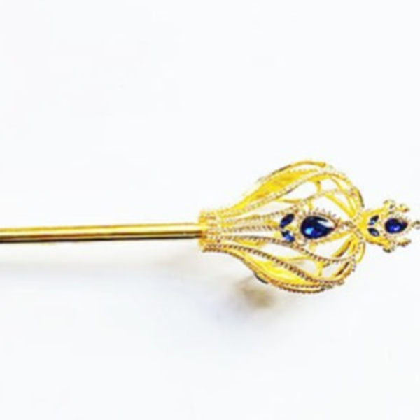 Rask Levering Scepter Rhinestones Empire Bryllup Håndholdt Rekvisitt Dekorasjon Fest Håndverk, blå