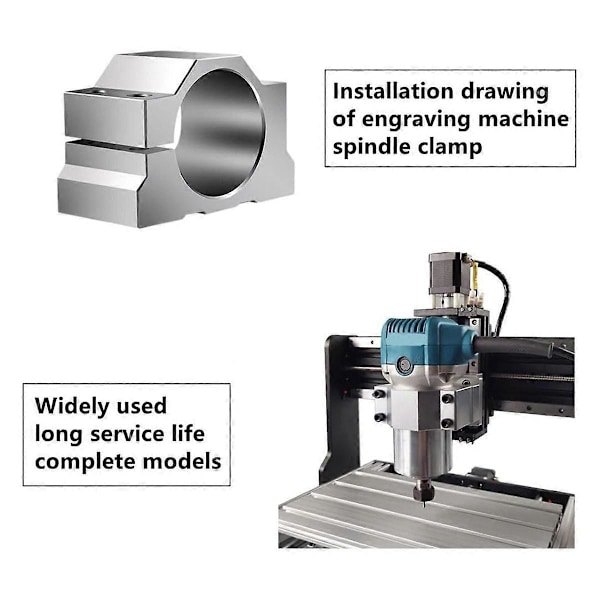 65mm CNC Spindelmotor Klemme Monteringsbrakett, Spindelmotorfeste med 4 stk Skruer, for CNC