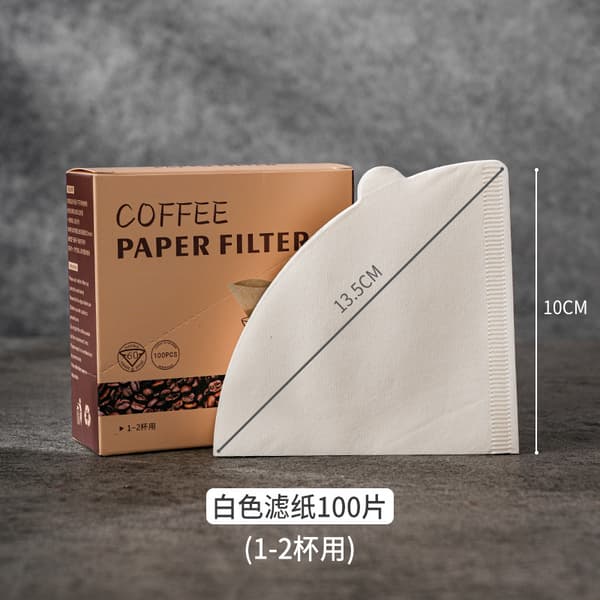 100 ark kaffefilterpapper, koniskt V01/V02 kaffefilterpapper, vitt trämassa kaffefilterpapper, V60 filterkopp filterpapper White V01