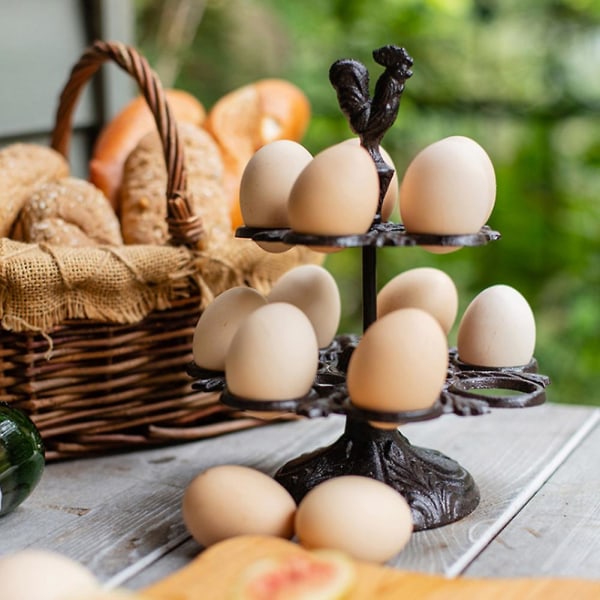 Retro støpejern eggehylle Amerikansk land nostalgisk hane dekorasjon kjøkken kakerom dekorasjon eggebrett,