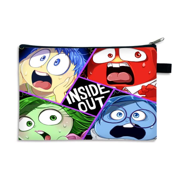 Ny Inside Out 2 Inside Out 2 bærbar kortholder, børnepengepung, polyester nøgleopbevaringspose