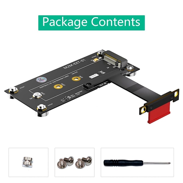 För M.2 NGFF NVME M-Key SSD till PCI-E 1X Förlängningskabel med Magnetisk Pad Stöd 2230/2242/2260/22