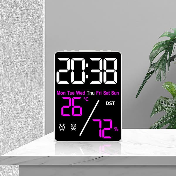 Ny väckarklocka present multifunktionell elektronisk klocka enkel inställning temperatur- och fuktighetsklocka