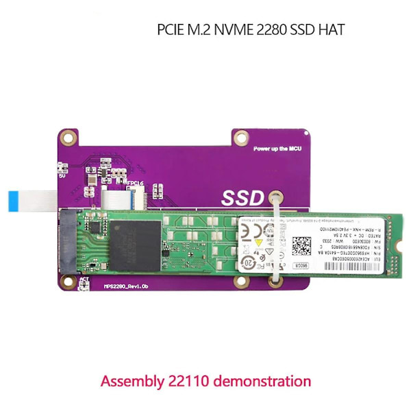 PCIE M.2 NVME 2280 2230 2242 Gen3 SSD HAT Expansionskort+Fodral för Raspberry Pi 5