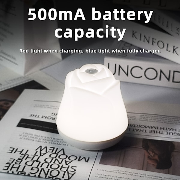 2025 Ny LED Nattlampa Sängbord Högkvalitativ Sovrum Ros Nattlampa Belysning Touchlampa Present Atmosfärslampa