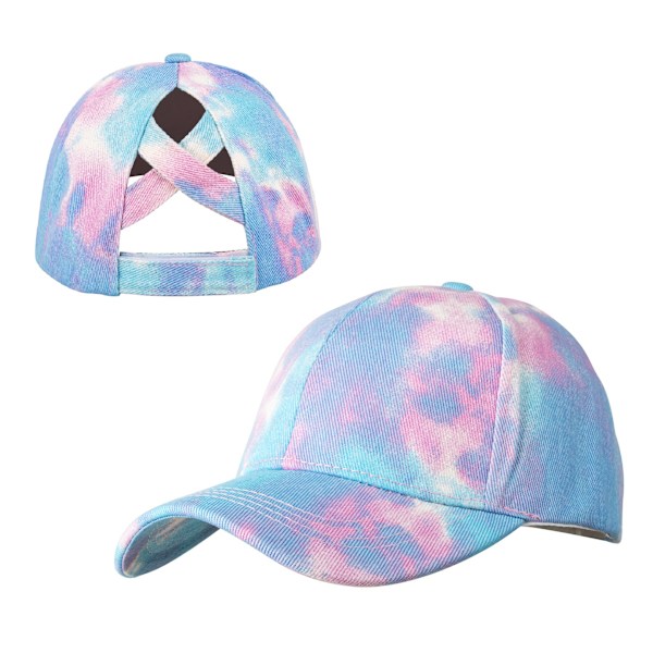 Hat med flosset kant, vasket og slidt hat, baseballkasket, batikfarvet hat, hestehalehat, flettet hat til mænd og kvinder, duckbill cap
