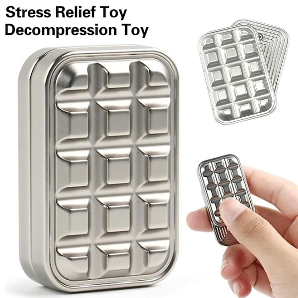 Magnetisk metallskjutreglage Fidget-leksak Fickstorlek Haptisk kort Fidget Clicker Fingertopp Tryck leksak Aluminium-YuJia