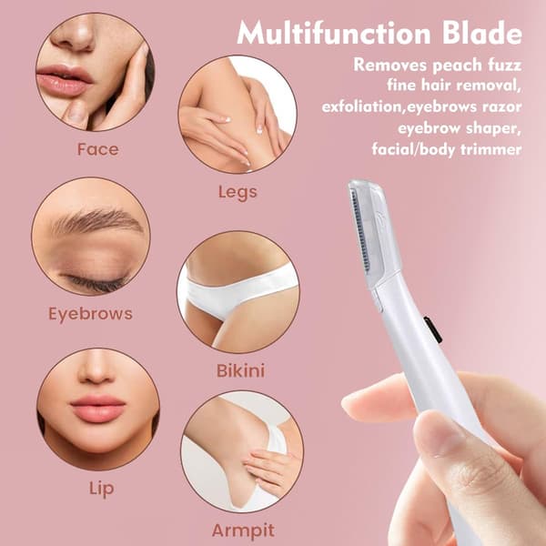 Ansigts epilator til kvinder LED lys shaver fejlfri dermaplane shaver