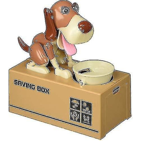 Robotic Coin Munching Toy Money Box Little Dog Puggy Bank-mxbc