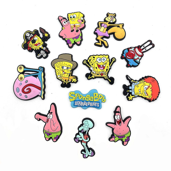 12 kpl Sarjakuva Spongebob Shoe Charms Koriste Diy Croc Tukki Sandaalit Tarvikkeet