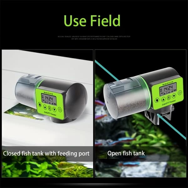 AF-2019B Smart Akvarium Automatisk Fiskefoderautomat Timer Auto Fisk Skildpadde Foderdispenser 200ml Tank Fodermaskine Til Guldfisk Krybdyr