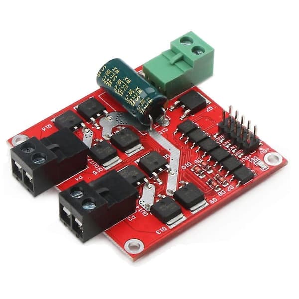 DC Motor Driver, L298 Dobbel H-bro Motorhastighetskontroller DC 6.5V-27V 7A PWM Motorregulator Kort