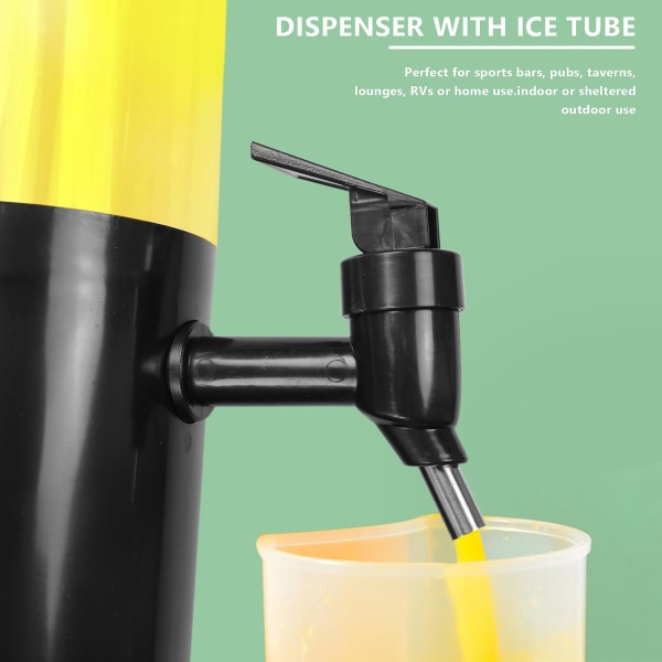1,5 liters ölautomattorn Easy Clean integrerad kran med isrör och LED-ljus Clear Beverage Tower Dispenser