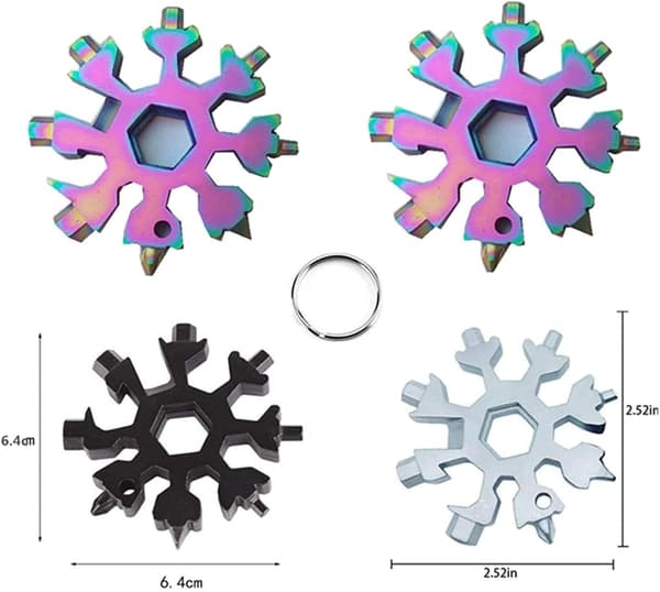 St Snowflake 18-i-1 Multiverktyg, Rostfritt Stål Snowflake Öppnare