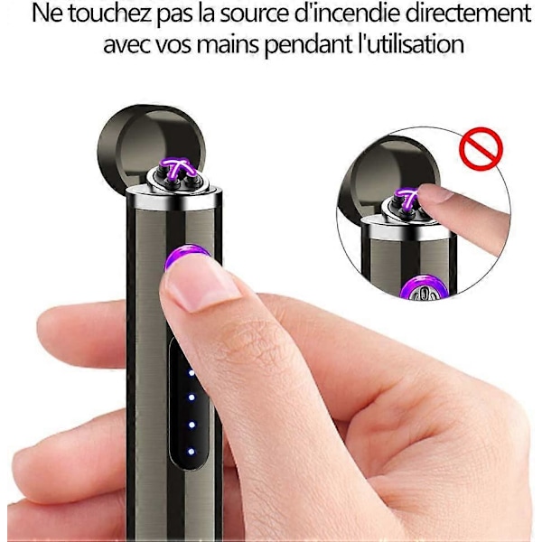 Elektrisk lighter, USB-oppladbar lighter, lysbuelighter med strømpeker, flammefri lighter, vindtett bærbar lighter, morsdagsgave til meg