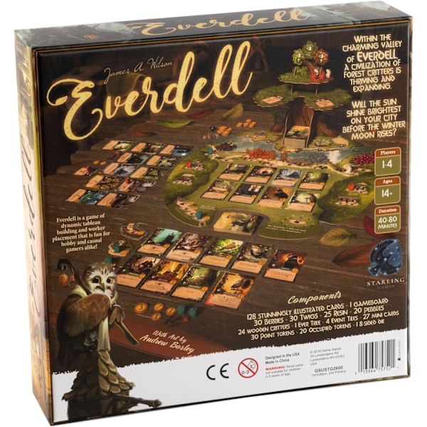 Everdell Standard Edition från Starling Games - Spel för 1-4 spelare där du bygger en skogsstad full av bedårande djur