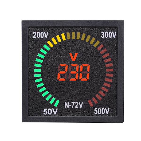 N-72V AC spänningssignalindikator 72-formad skivspelare LED digital display spänningsmätare AC50-500V